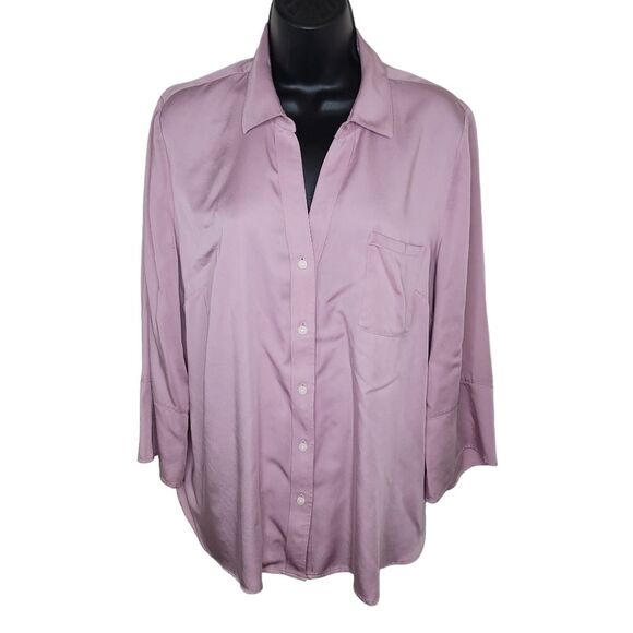 J. Jill lavender rayon blouse top Size Large - Picture 1 of 6